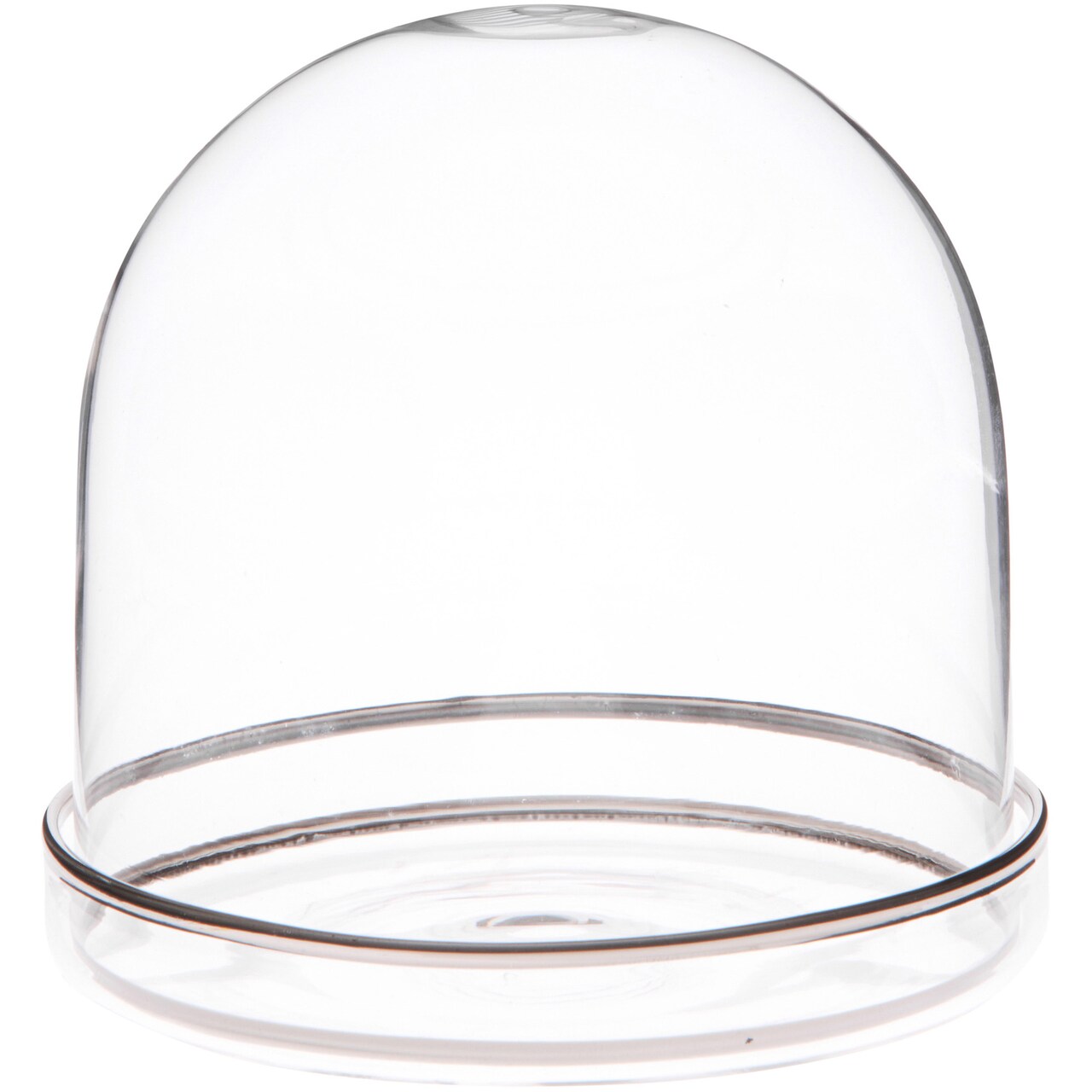 Plymor 4" x 4" Glass Display Dome Cloche with Silver Rim (Silver Rim Glass Tray Base)